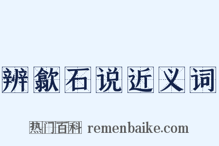 辨歙石说近义词是什么意思的图片